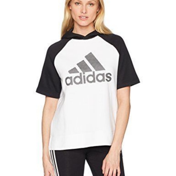 adidas short sleeve hoodie womens